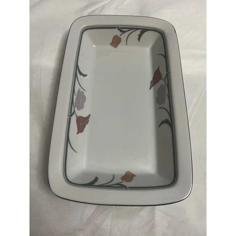 Dansk Tivoli Belles Fleurs Taupe Rectangular Baker 8x13 Baking Casserole‎ Gratin